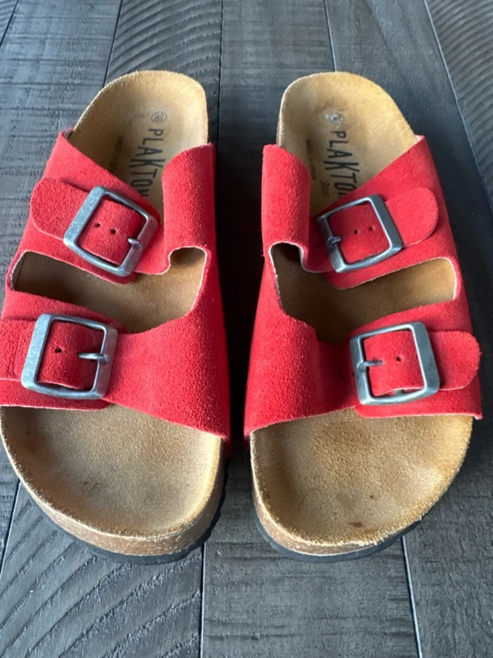 Plakton - Made in Spain Adjustable Cork Slide Suede Sandals Women's Size 38 (7) - Picture 8 of 16